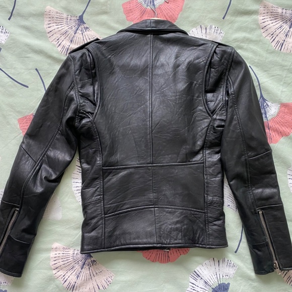Deadwood Recycled Leather Moto Jacket-38 - Picture 6 of 9